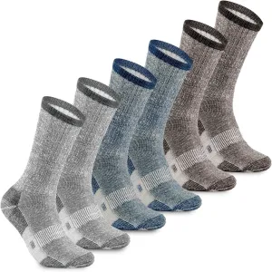 MERIWOOL Merino Wool Lightweight Hiking Socks, 3 Pairs Cushioned & Odor Resistant Outdoor Crew Socks for Men and Women