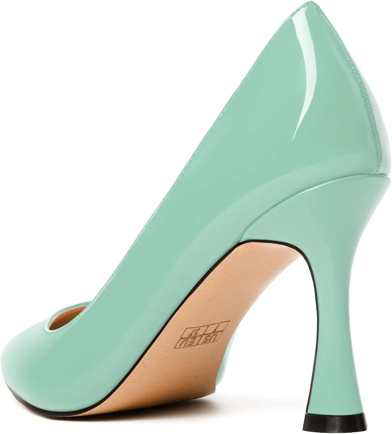 MERRORI Women's Heels Slip On Dress Patent Dating Solid Pointed Toe Stiletto High Heel Pumps Shoes 3.3 Inch