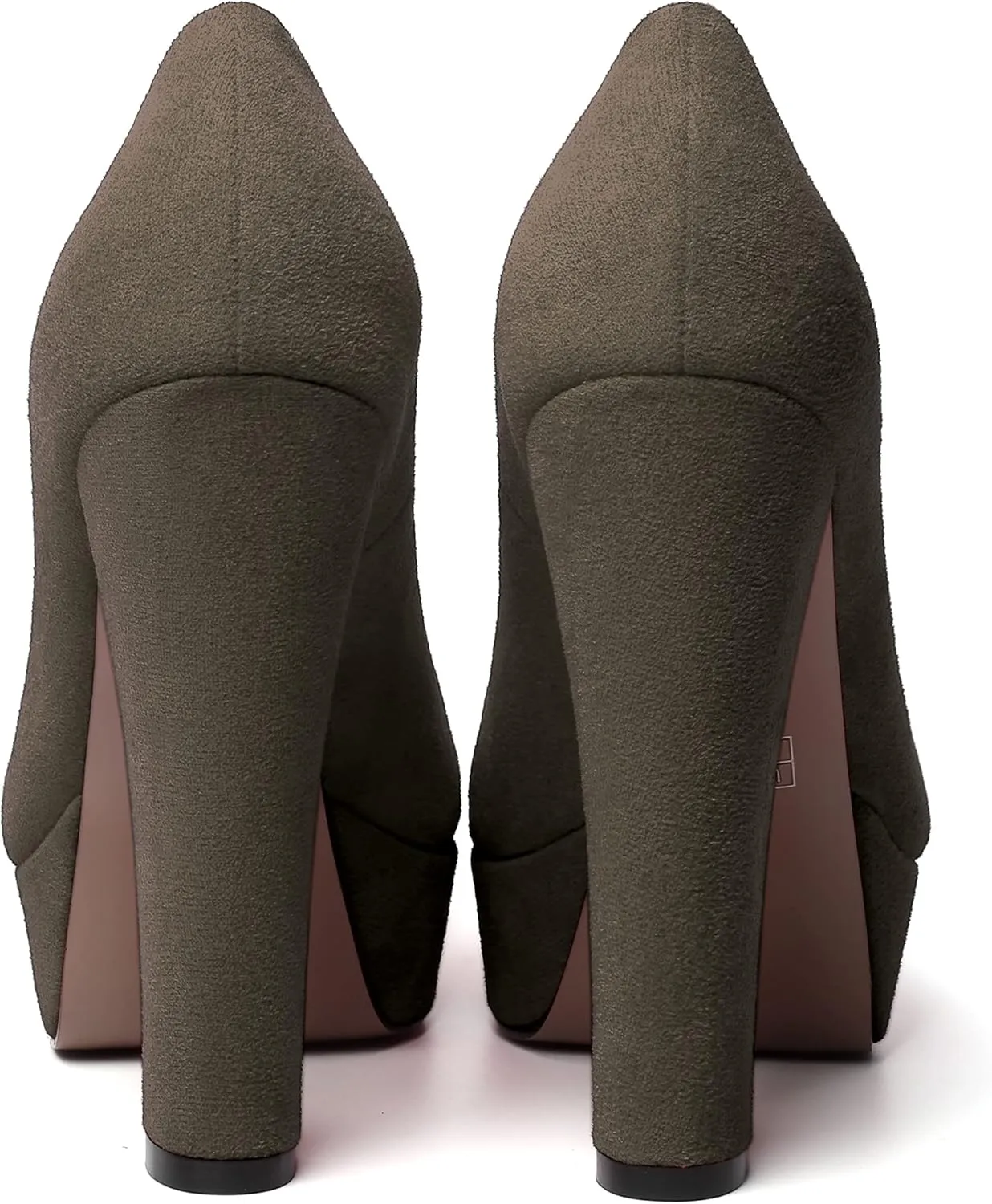 MERRORI Womens Round Toe Platform Party Suede Slip On Sexy Solid Chunky Super Super High Heel Pumps Shoes 5 Inch