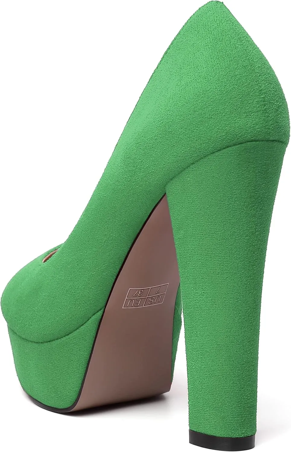 MERRORI Womens Round Toe Platform Party Suede Slip On Sexy Solid Chunky Super Super High Heel Pumps Shoes 5 Inch
