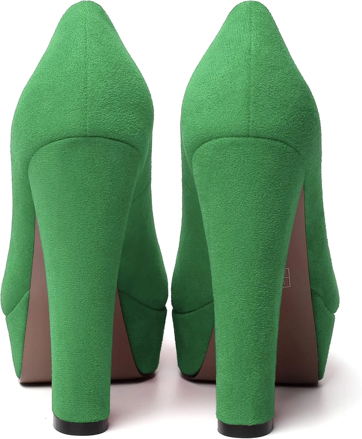 MERRORI Womens Round Toe Platform Party Suede Slip On Sexy Solid Chunky Super Super High Heel Pumps Shoes 5 Inch