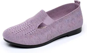 Mesh Breathable Slip-On Loafers for Women Soft Sole Non-Slip Orthotic Flat Trainers