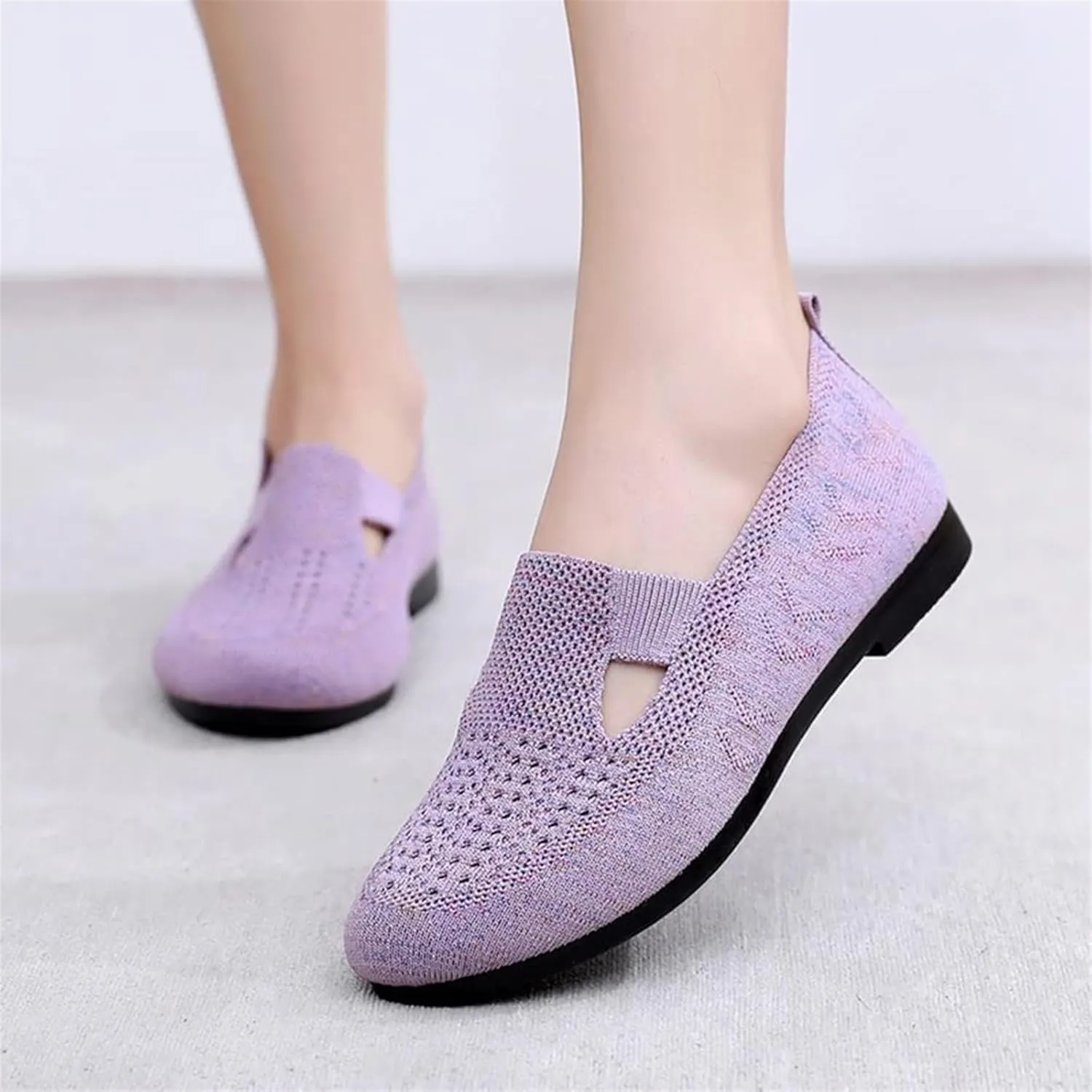 Mesh Breathable Slip-On Loafers for Women Soft Sole Non-Slip Orthotic Flat Trainers
