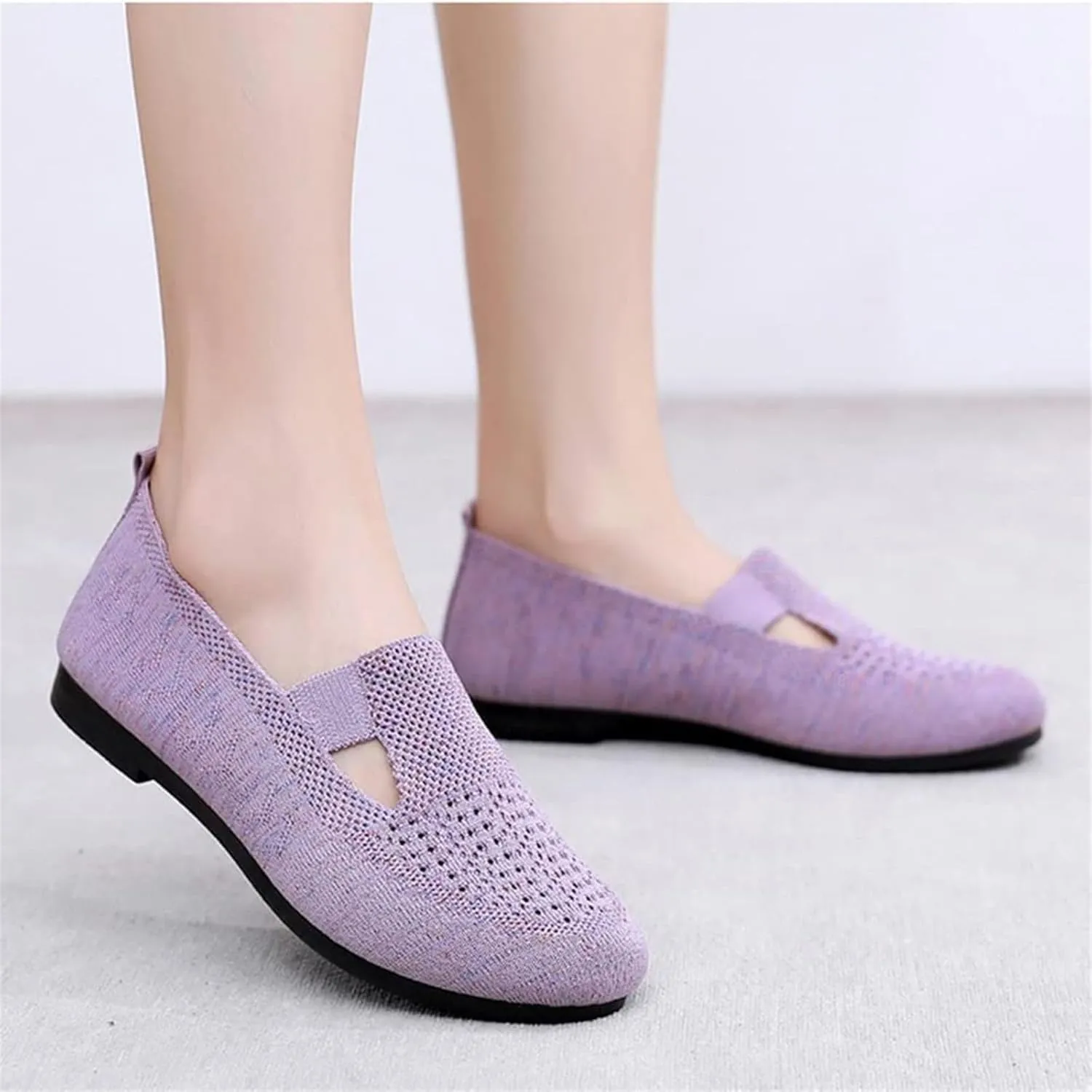 Mesh Breathable Slip-On Loafers for Women Soft Sole Non-Slip Orthotic Flat Trainers