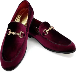 MHB Men's Multiple Colors Velvet Loafer Slip-on Tuxedo Dress Shoes Glitter Suede Smoking Slipper