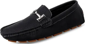 Minishion Comfortable Dress Loafers for Men with Buckle Summer Casual Shoes YY005