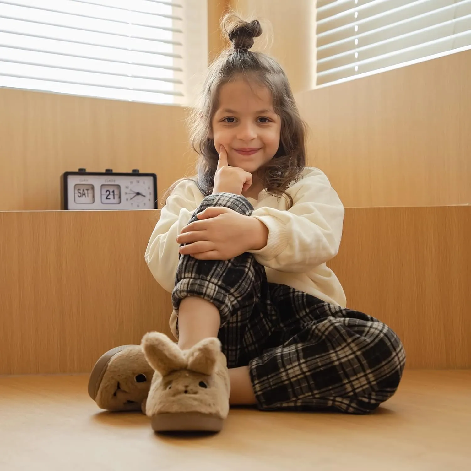 MK MATT KEELY Toddler Girls Bunny Slippers Winter Warm Shoes Rabbit House Soft Slippers