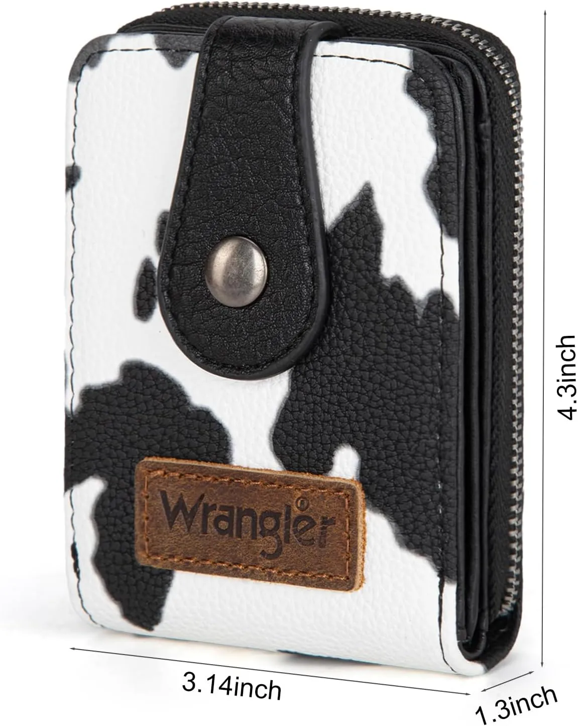 Montana West X Wrangler Cow Print Wallet Women Small Credit Card Holder with Rfid Blocking Zip Credit Card Case,Compact & Easy to Carry Gifts for Women
