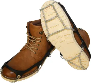 Mountain Goat Approved Shoe Chains - Snow & Ice Traction; Alt for Ice Cleats, Grips, Crampons, Grippers, Spikes; Anti-Slip for Shoes & Boots, Case Hardened Steel, Comfortable, Easy Slip-On (1 Pair)