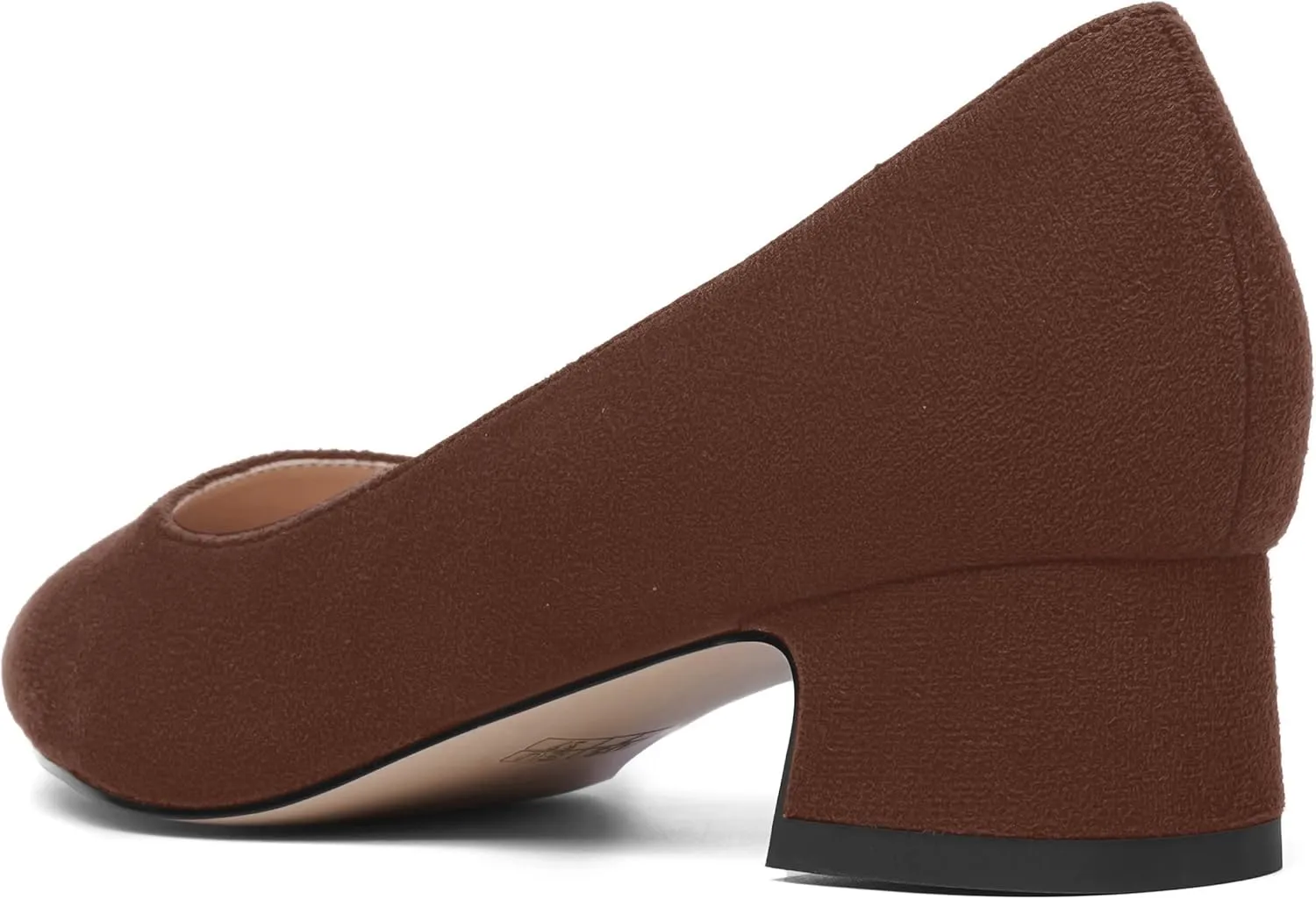 MOVINSTEPS Womens Dating Slip On Suede Dress Pointed Toe Chunky Low Heel Pumps Shoes 1.5 Inch