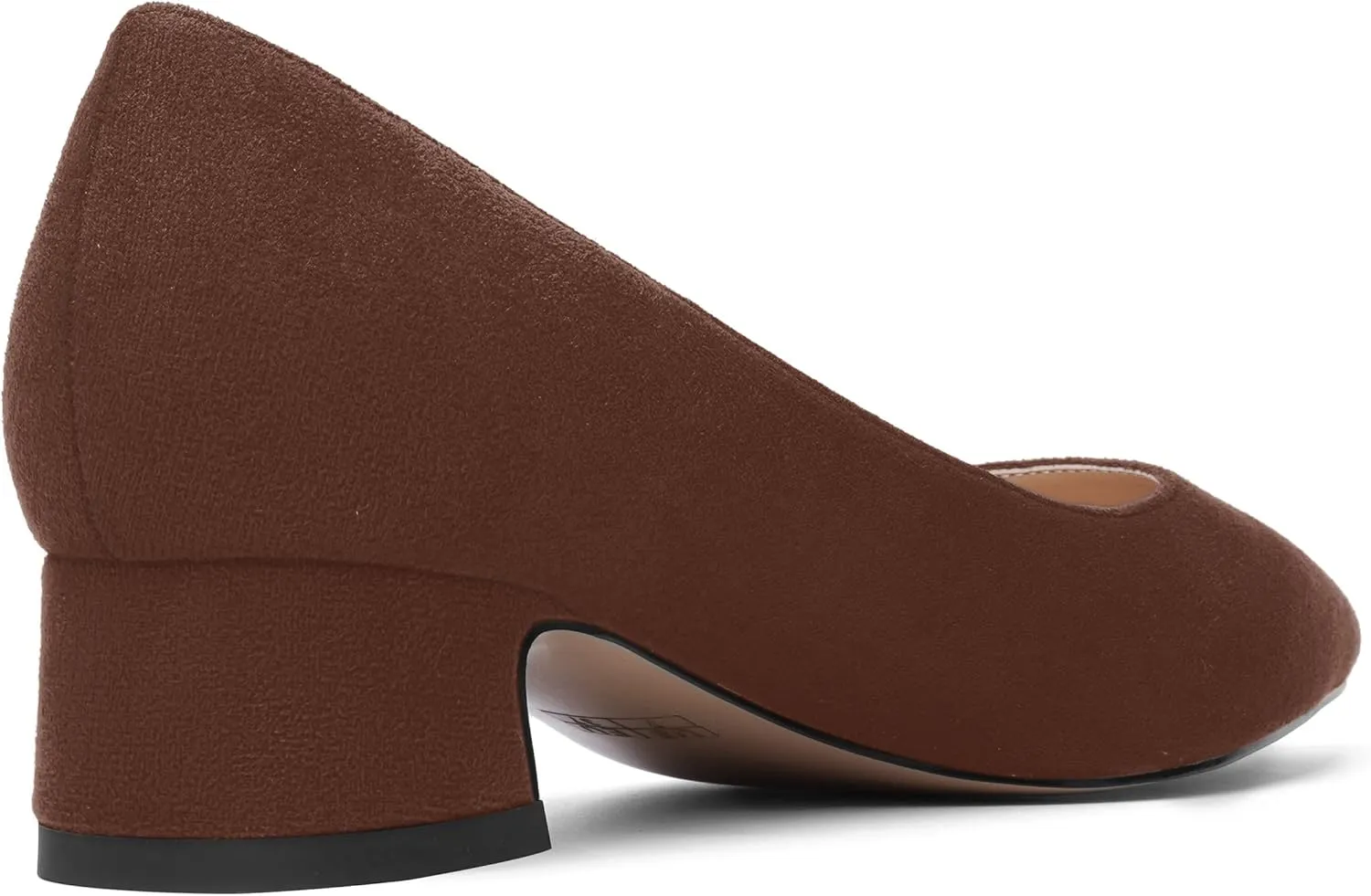 MOVINSTEPS Womens Dating Slip On Suede Dress Pointed Toe Chunky Low Heel Pumps Shoes 1.5 Inch