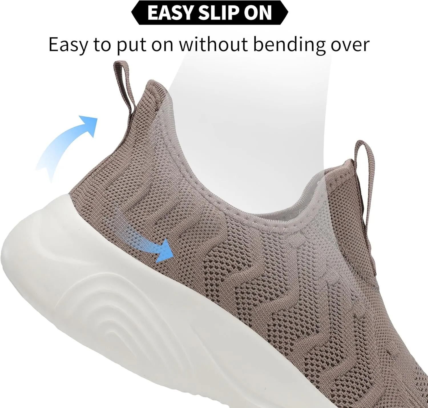 MRIP Mens Slip On Walking Shoes Lightweight Non Slip Gym Workout Running Shoes Mesh Breathable Cushion Fashion Tennis Athletic Casual Sneakers