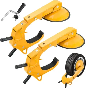 NATGAI Trailer Wheel Lock Clamp Set | 2 Pack Heavy-Duty Adjustable Car Tire Boot Lock, Anti-Theft Tire Lock for Cars, Trucks, RVs, and Trailers, Trailer Wheel Lock with Dual Keys Security (2 Pack)