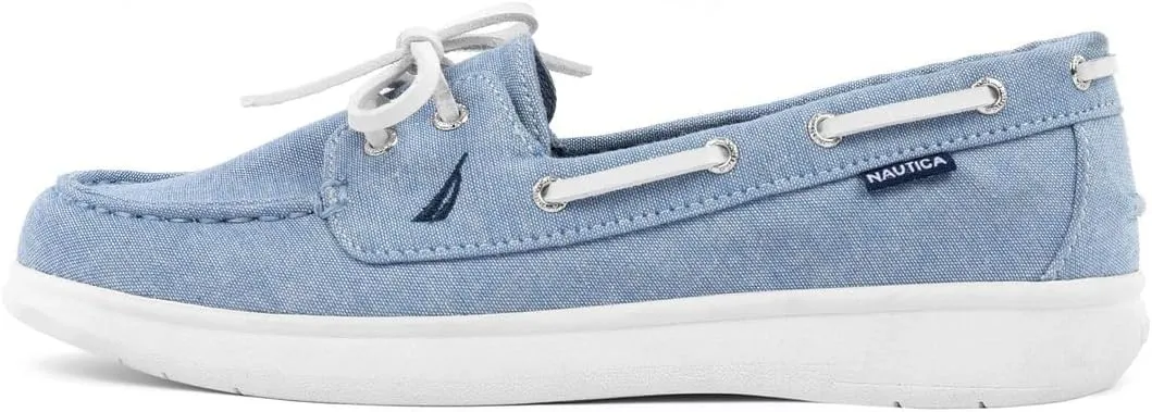 Nautica Women's Casual Boat Shoes, Moc-Toe Loafers with Cushioned Insole, Deck Fashion Sneaker