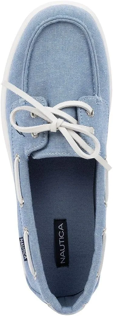 Nautica Women's Casual Boat Shoes, Moc-Toe Loafers with Cushioned Insole, Deck Fashion Sneaker