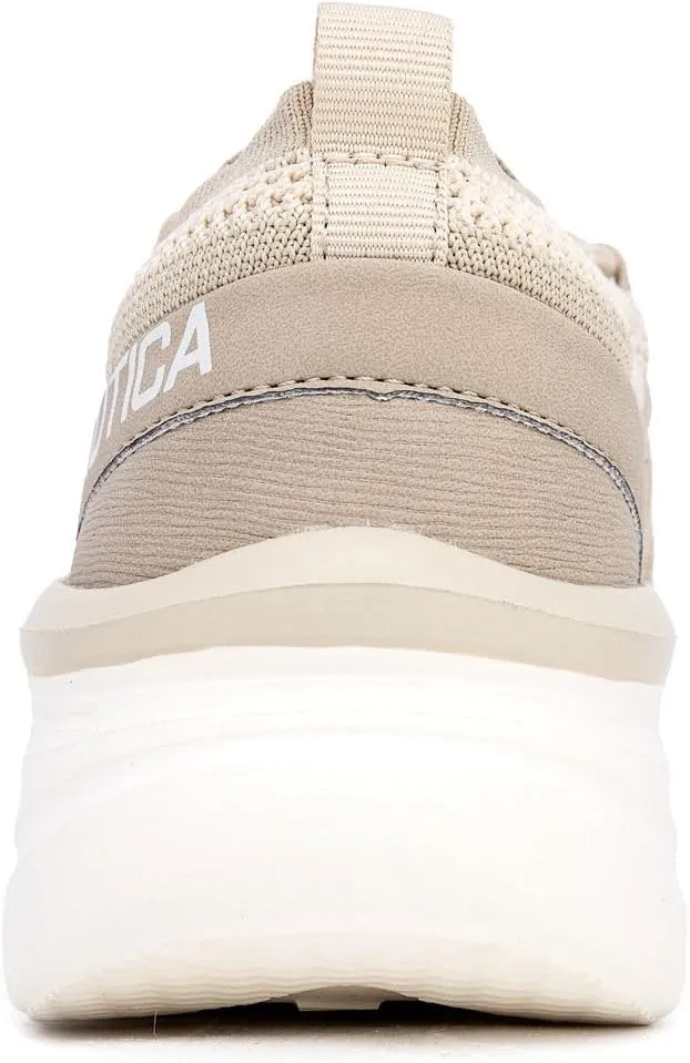 Nautica Women's Fashion Sneaker Lace-Up Running Shoe Casual Max Cushioning Walking Tennis Sneaker