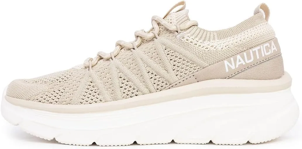 Nautica Women's Fashion Sneaker Lace-Up Running Shoe Casual Max Cushioning Walking Tennis Sneaker
