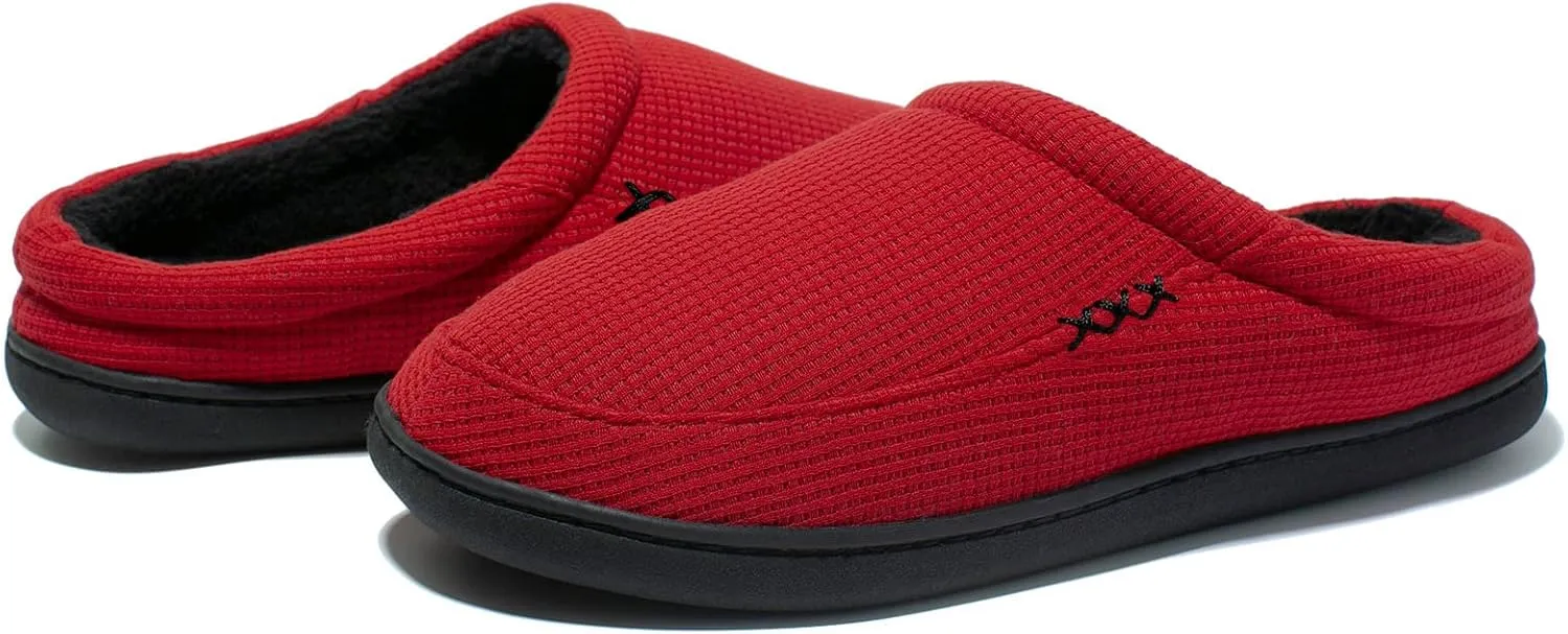 NewDenBer Men's Cozy Memory Foam Slippers Soft Slip on Indoor Outdoor Clog House Shoes