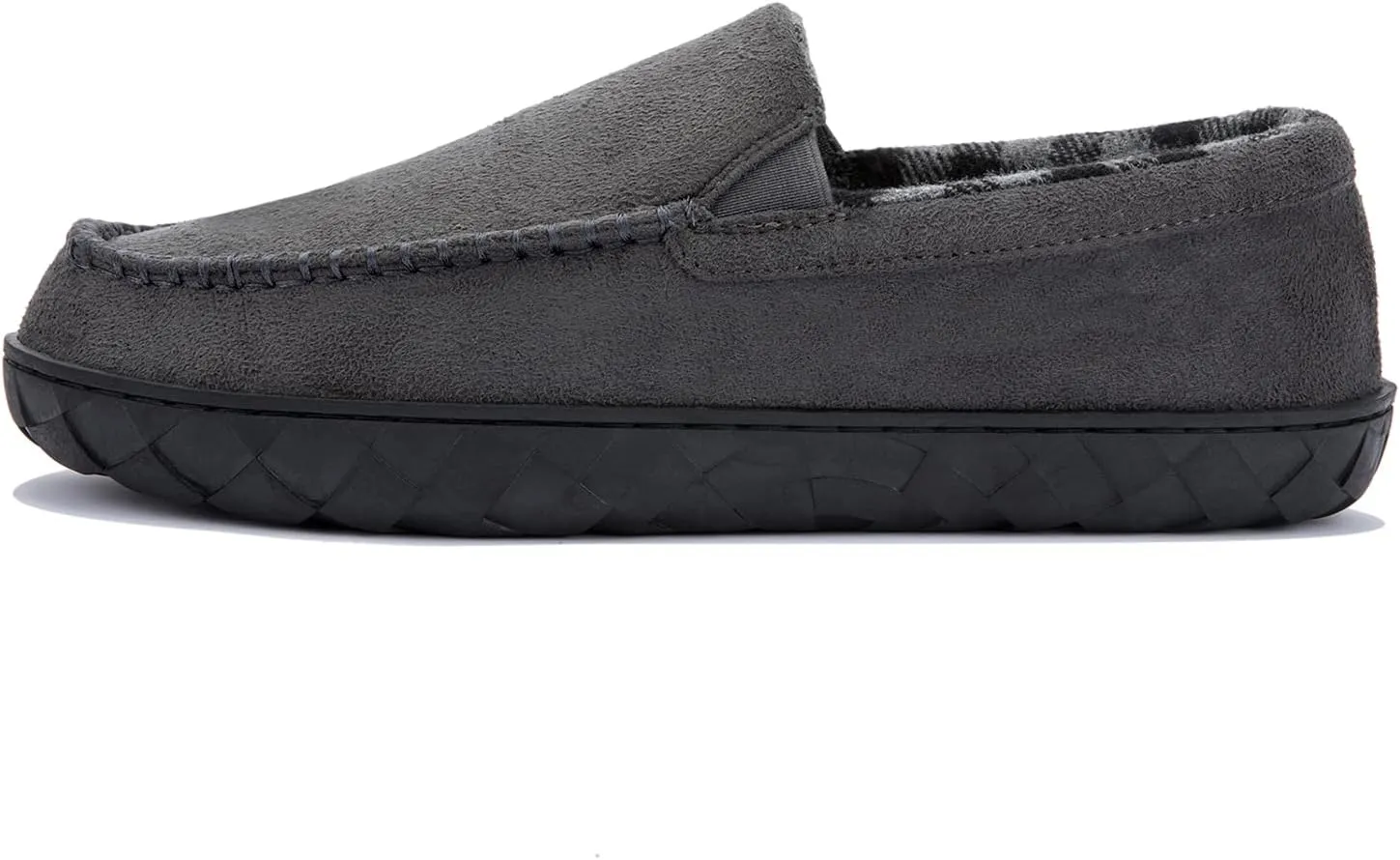 NewDenBer Men's Moccasin Slippers Warm Memory Foam Suede Soft Plush Lined Slip on Indoor Outdoor House Shoes