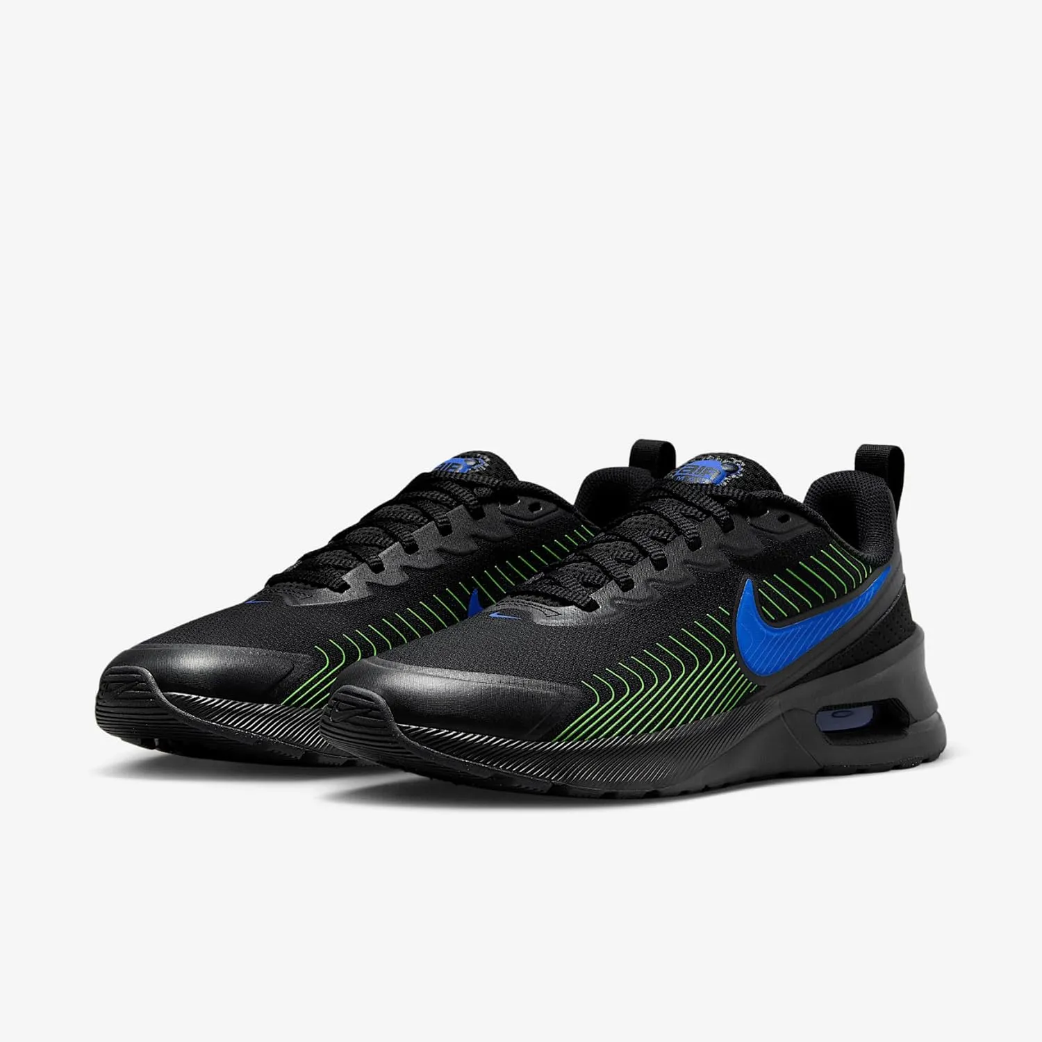 Nike Air Max Nuaxis Men's Shoes (FD4329-008, Black/Black/Volt/Racer Blue)