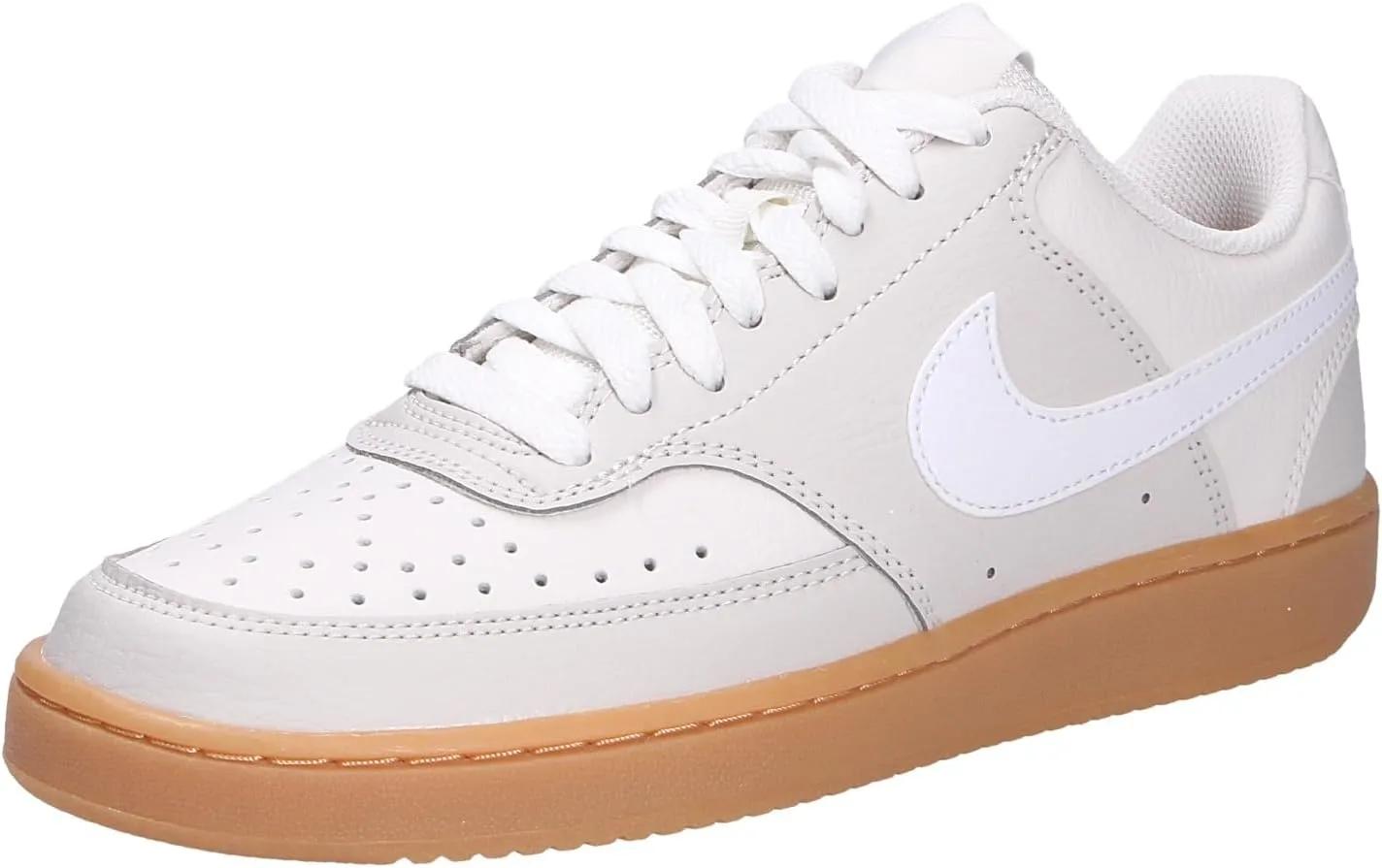 Nike Women's Court Vision Low Sneaker, Light Bone/White/Phantom/Gum Yellow, 9