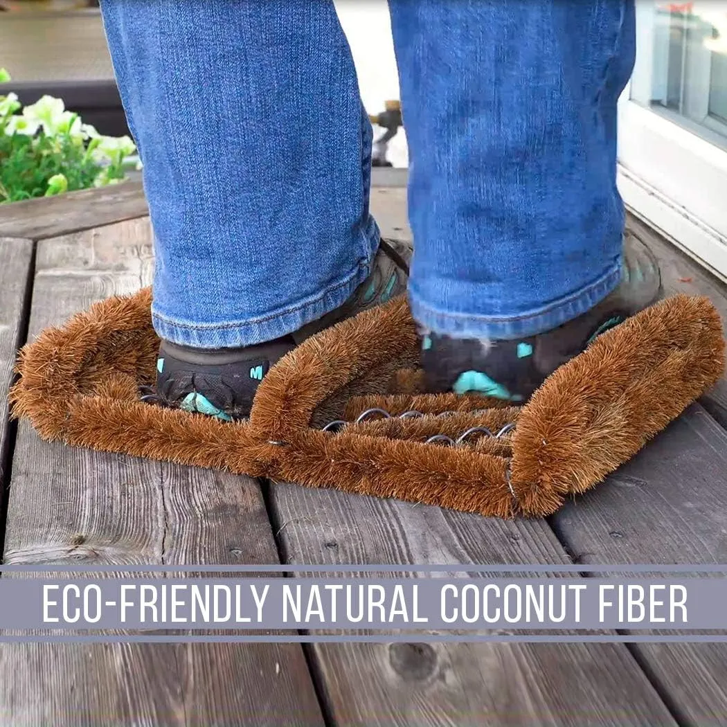 NINAMAR Natural Coir Boot Scraper Door Mat - 13 x 12 inch - 6 Pack
