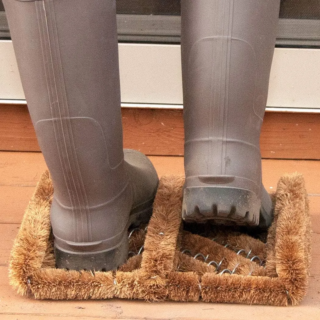 NINAMAR Natural Coir Boot Scraper Door Mat - 13 x 12 inch - 6 Pack