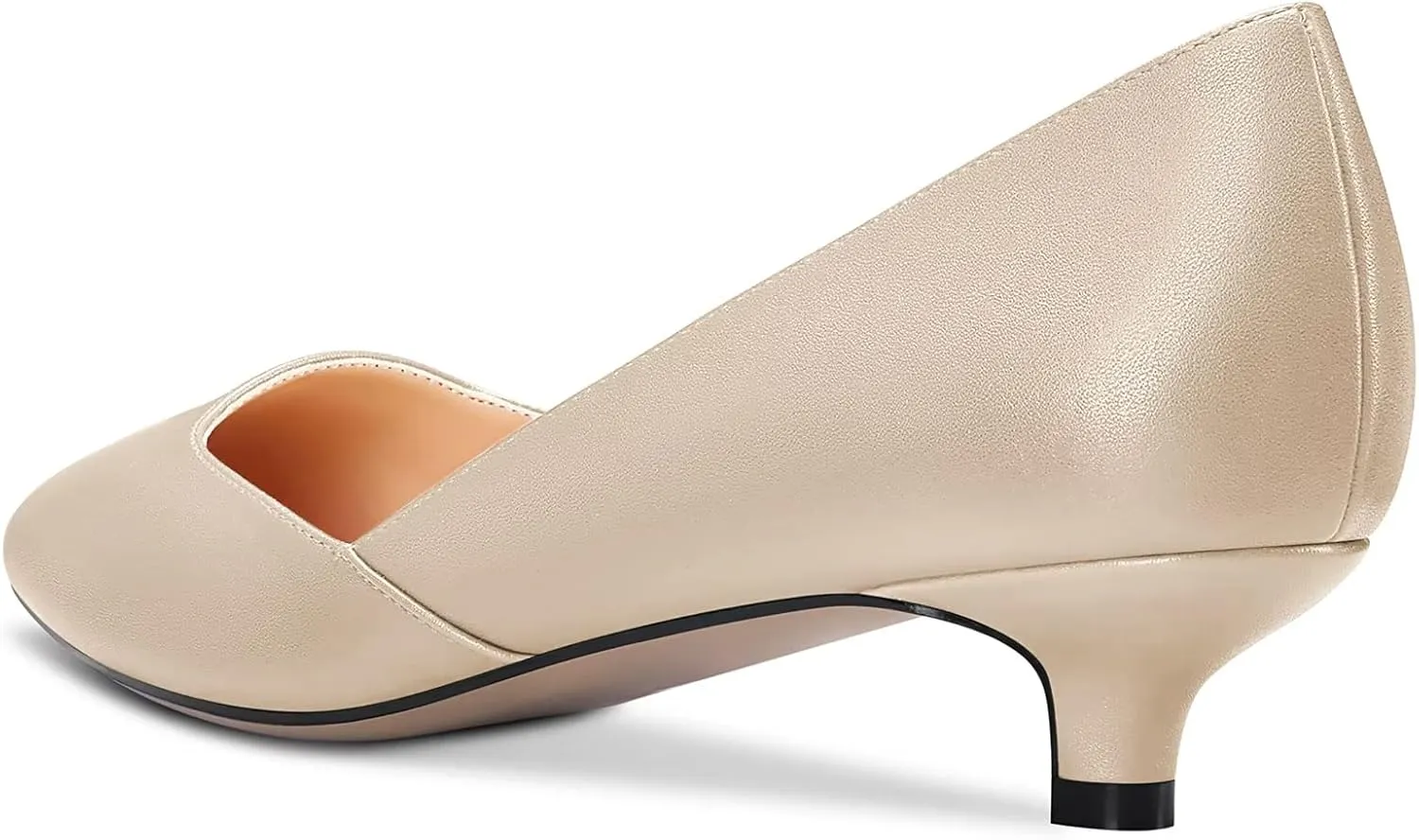 NobleOnly Women Kitten Low Heel Pointed Toe Pumps Slip-on Wedding Office 1.4 Inches Heels