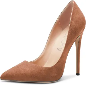 NobleOnly Women Stiletto High Heel Pointed Toe Pumps Slip-on Office Sexy Classic Shoes