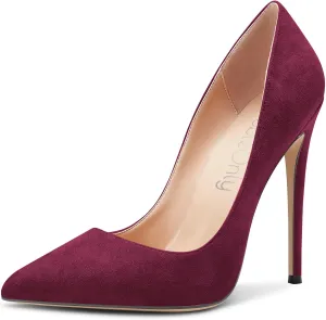 NobleOnly Women Stiletto High Heel Pointed Toe Pumps Slip-on Office Sexy Classic Shoes