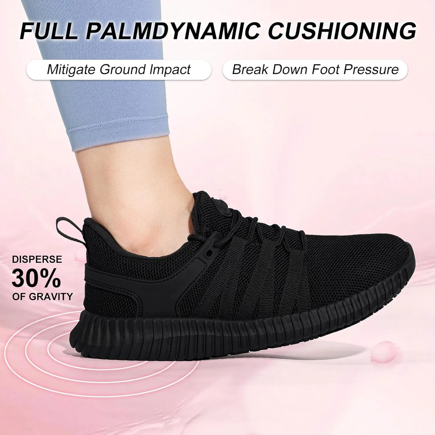 Non Slip Work Shoes for Women Food Service Lightweight Waterproof Kitchen Chef Shoe Restaurant Walking Sneakers Nursing Slip Resistant Footwear, Black