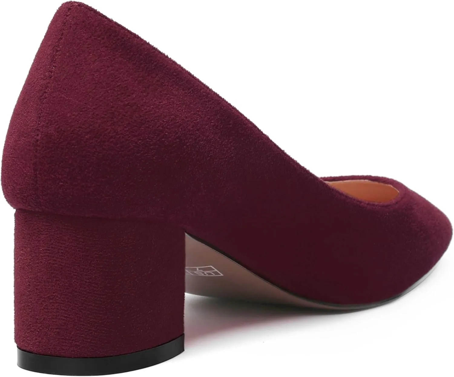 NUMALEO Womens Suede Solid Office Square Toe Slip On Casual Chunky Low Heel Pumps Shoes 2 Inch