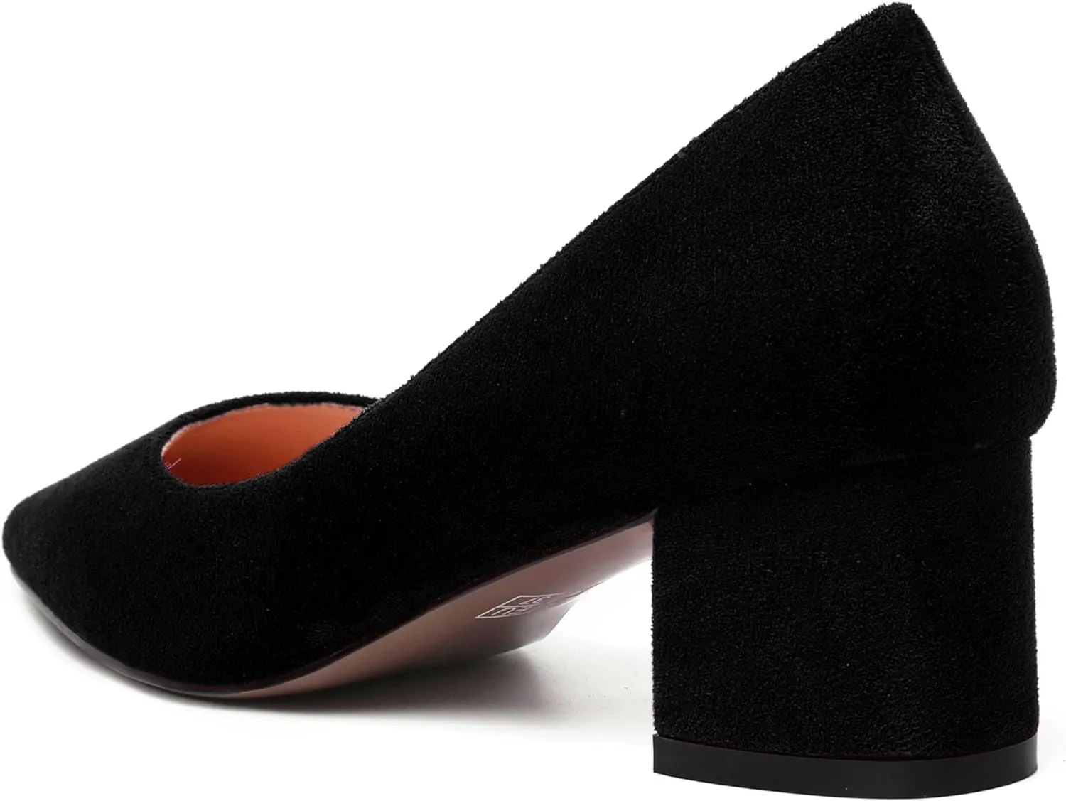 NUMALEO Womens Suede Solid Office Square Toe Slip On Casual Chunky Low Heel Pumps Shoes 2 Inch
