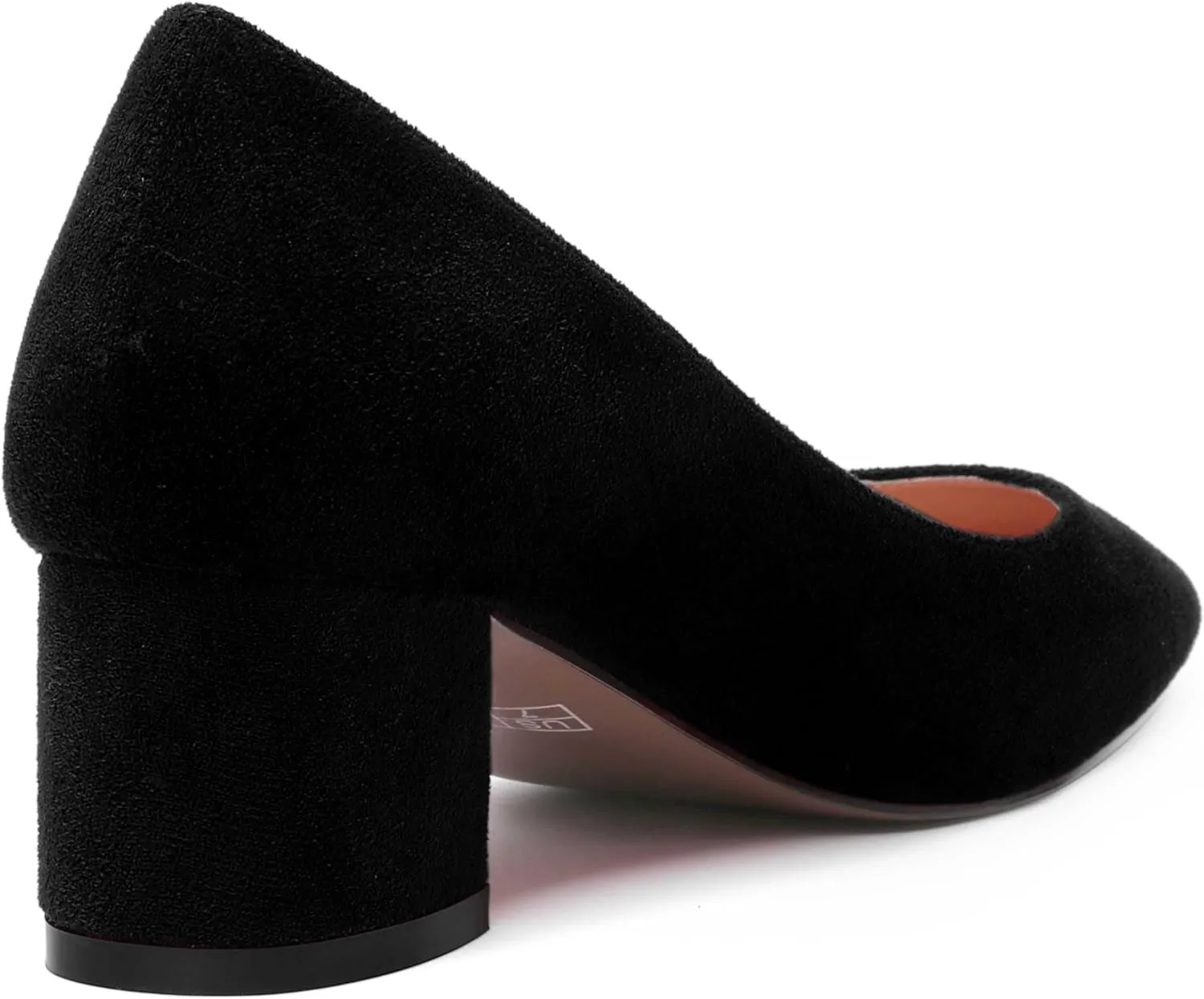NUMALEO Womens Suede Solid Office Square Toe Slip On Casual Chunky Low Heel Pumps Shoes 2 Inch
