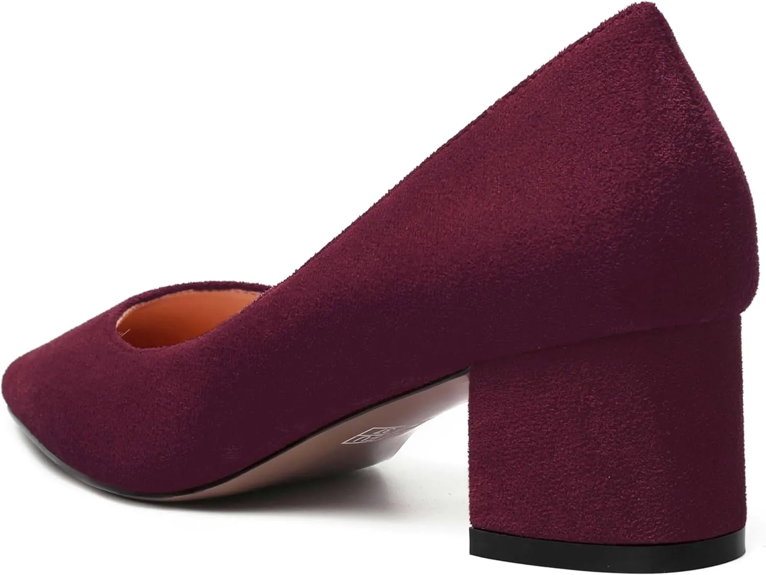 NUMALEO Womens Suede Solid Office Square Toe Slip On Casual Chunky Low Heel Pumps Shoes 2 Inch