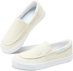 Obtaom Slip On Shoes Canvas Slip On Sneakers Comfy Arch Support Loafers Casual Canvas Fashion Sneaker