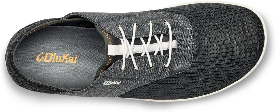 OLUKAI Nohea Moku Men's No Tie Boat Shoes, Breathable & Quick Dry Mesh, Effortless Design & Barefoot Wearability, All-Day Comfort & Support