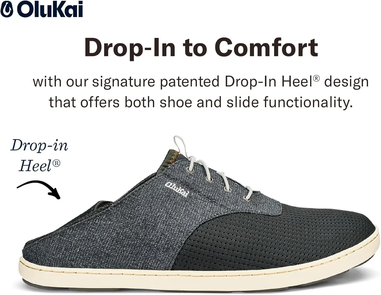 OLUKAI Nohea Moku Men's No Tie Boat Shoes, Breathable & Quick Dry Mesh, Effortless Design & Barefoot Wearability, All-Day Comfort & Support