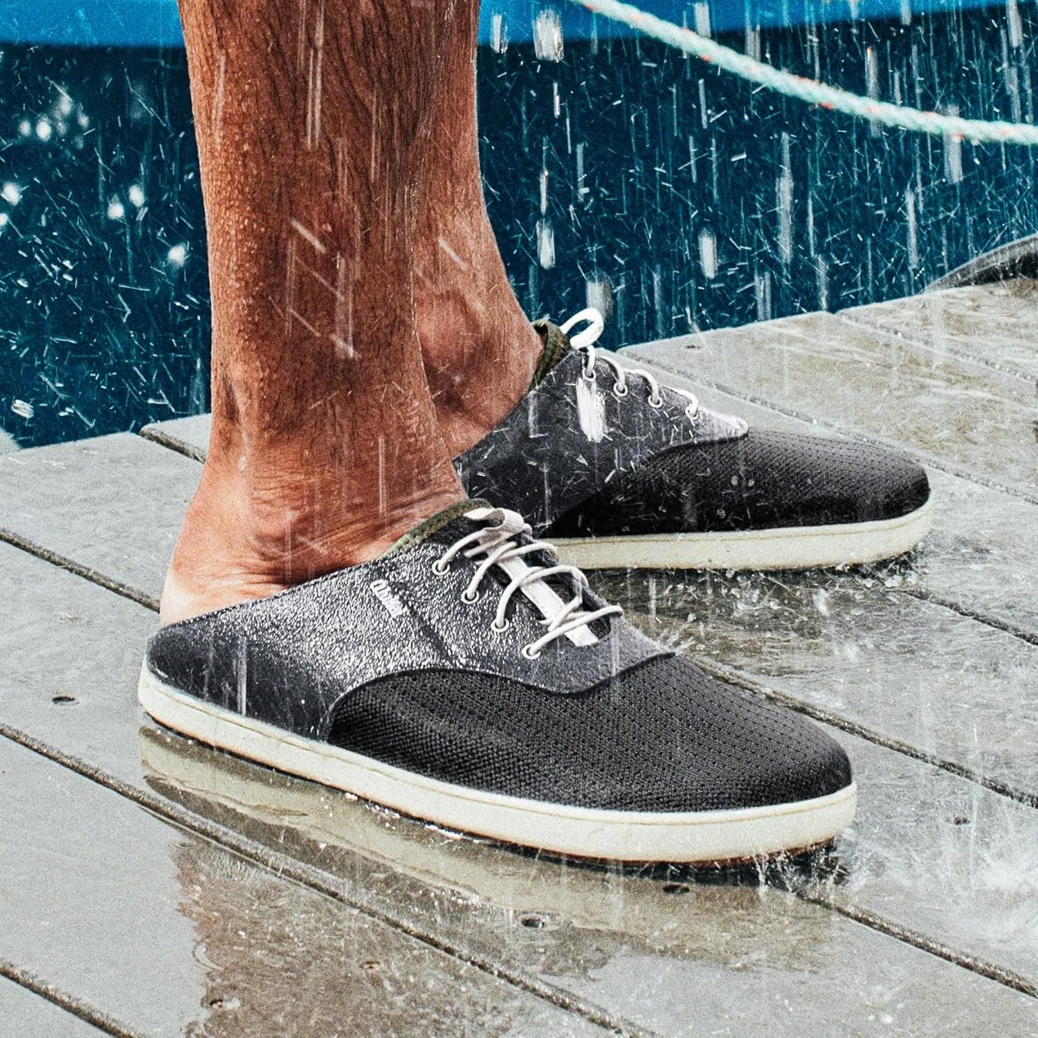 OLUKAI Nohea Moku Men's No Tie Boat Shoes, Breathable & Quick Dry Mesh, Effortless Design & Barefoot Wearability, All-Day Comfort & Support