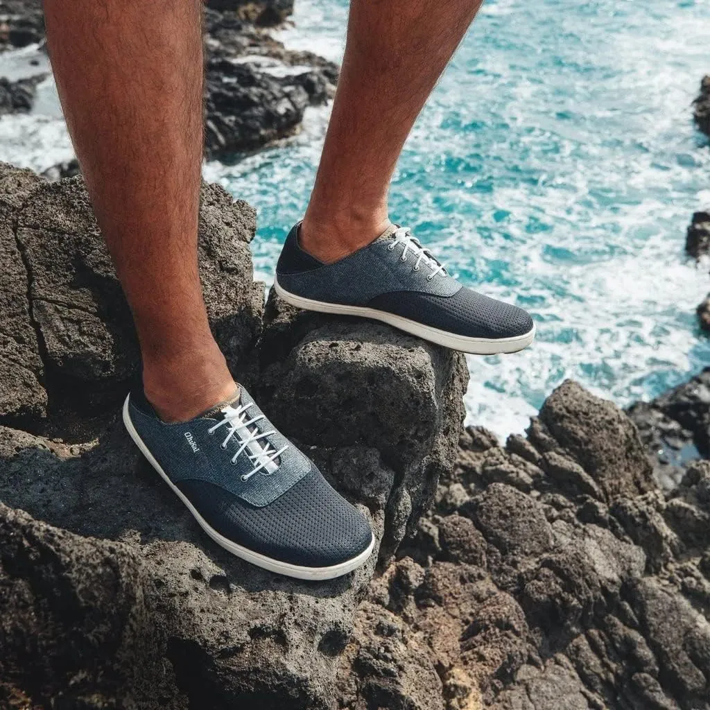 OLUKAI Nohea Moku Men's No Tie Boat Shoes, Breathable & Quick Dry Mesh, Effortless Design & Barefoot Wearability, All-Day Comfort & Support