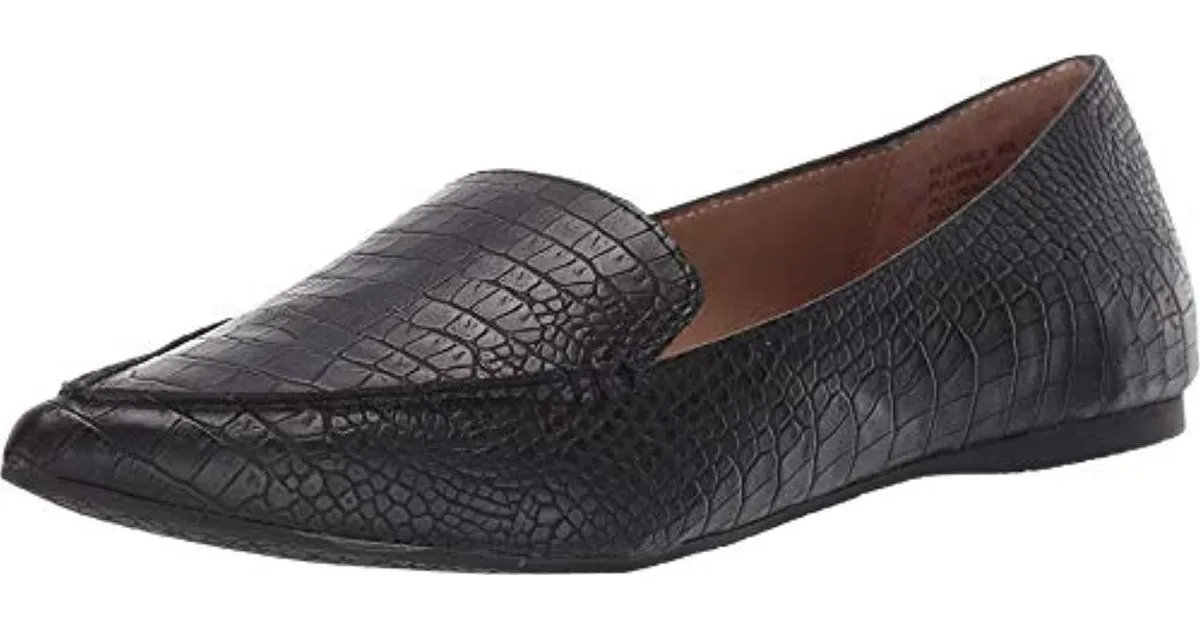 On Crocodile Loafers Slip Feather Black Tech-powered Closed Steve Flat Black Friday sale Madden Toe Pointed