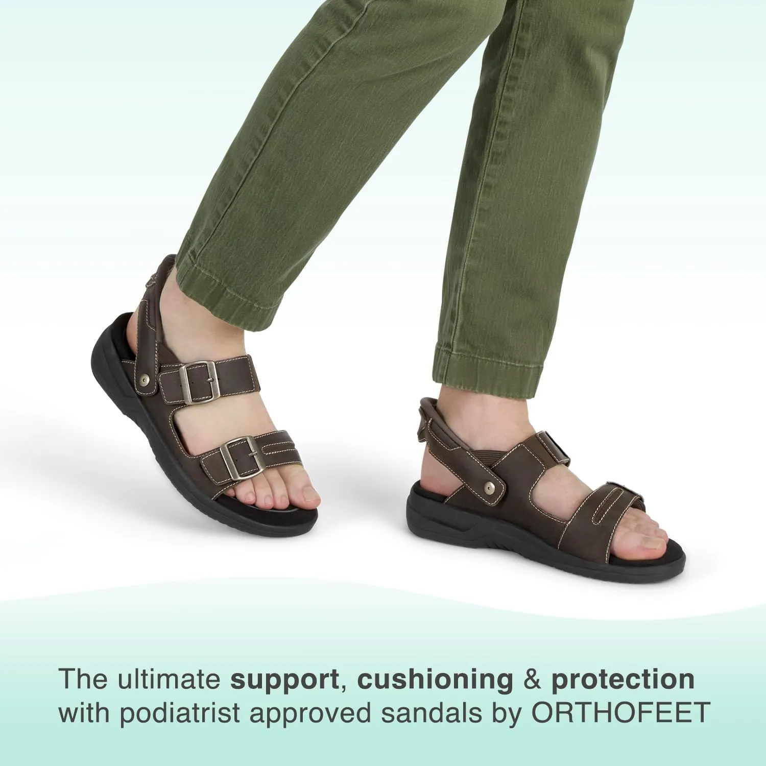 Orthofeet Men's Orthopedic Jupiter Hands-Free Slip-On Sandals