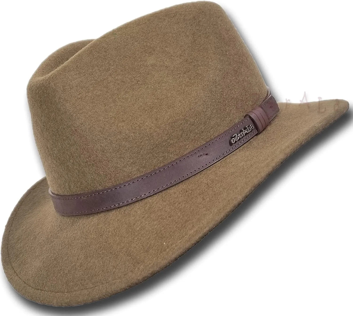 Oztrala】Australian Wool Felt HAT Outback Vintage Classic Fedora Men Leather Band Cowboy HW01 US