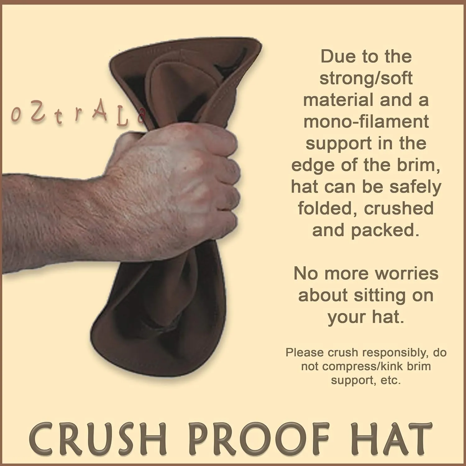 Oztrala】Australian Wool Felt HAT Outback Vintage Classic Fedora Men Leather Band Cowboy HW01 US