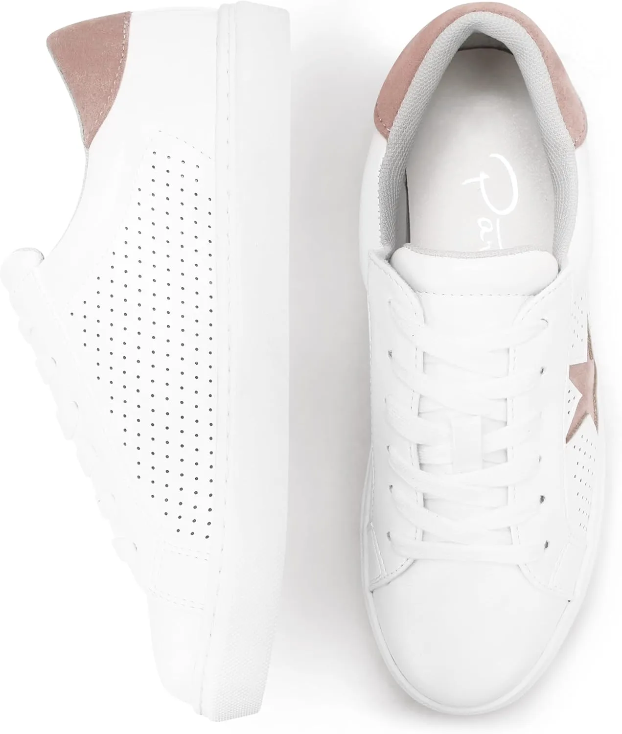 PARTY Women's Fashion Star Sneaker Lace Up Low Top Comfortable Cushioned Walking Shoes