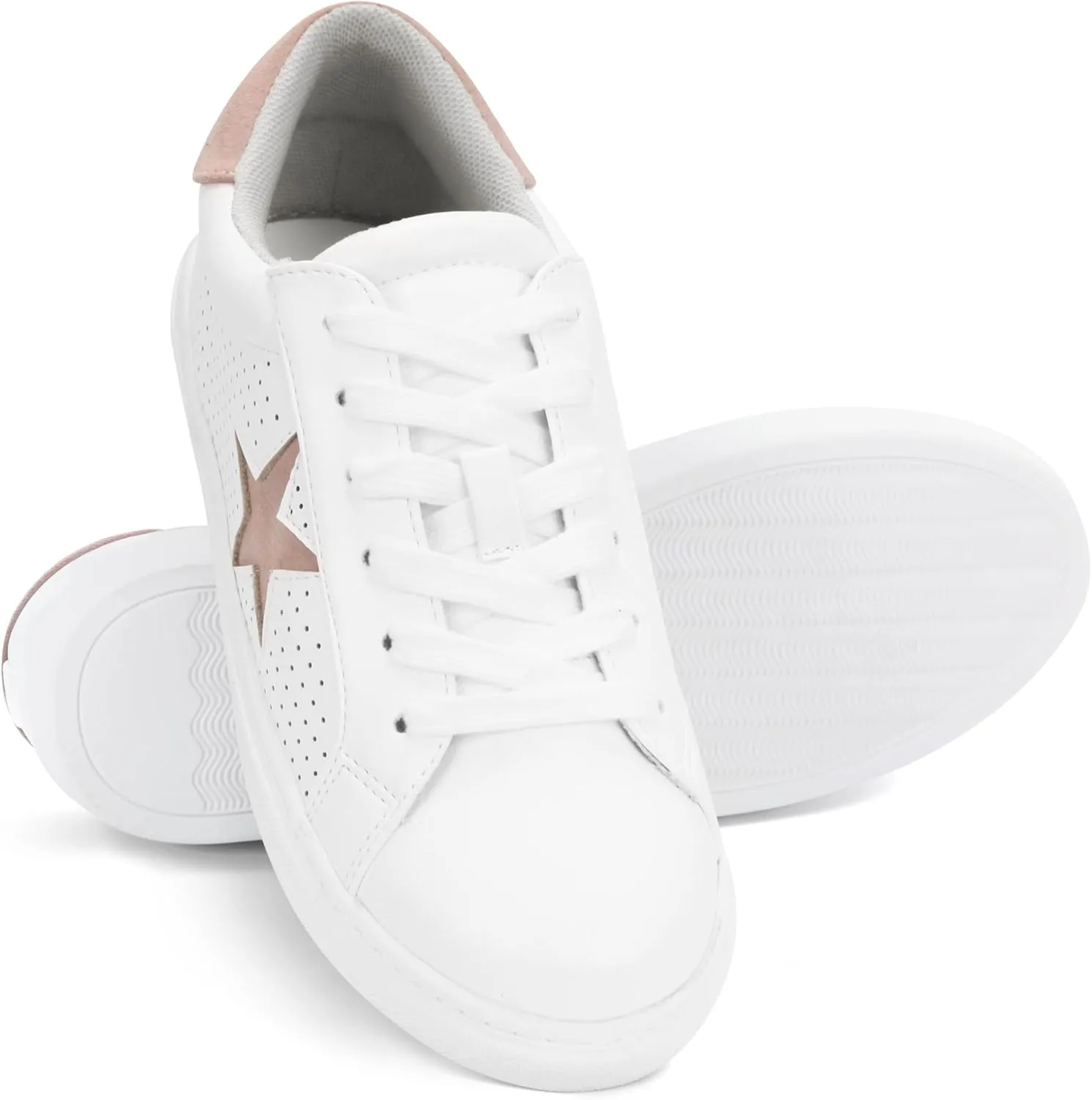 PARTY Women's Fashion Star Sneaker Lace Up Low Top Comfortable Cushioned Walking Shoes