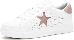 PARTY Women's Fashion Star Sneaker Lace Up Low Top Comfortable Cushioned Walking Shoes