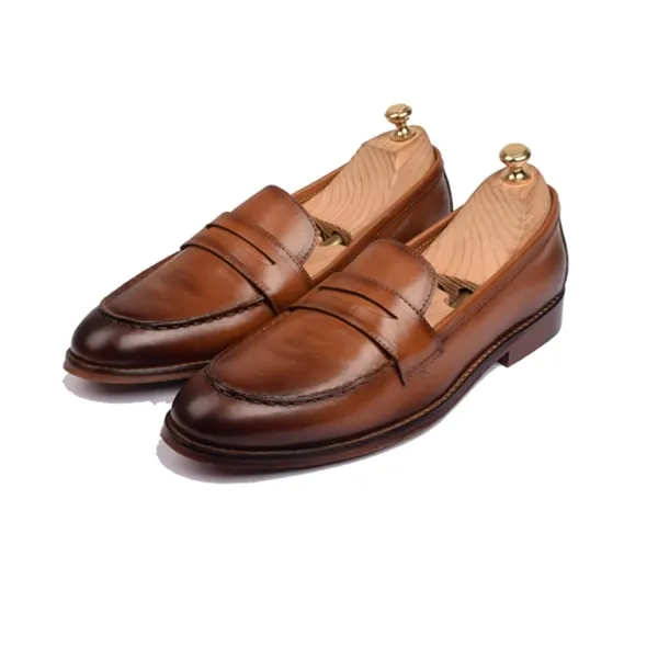 Penny Loafer In Tan Leather