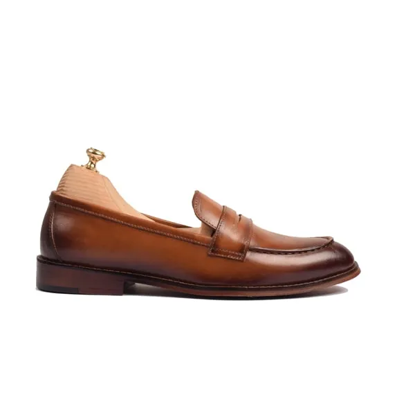 Penny Loafer In Tan Leather
