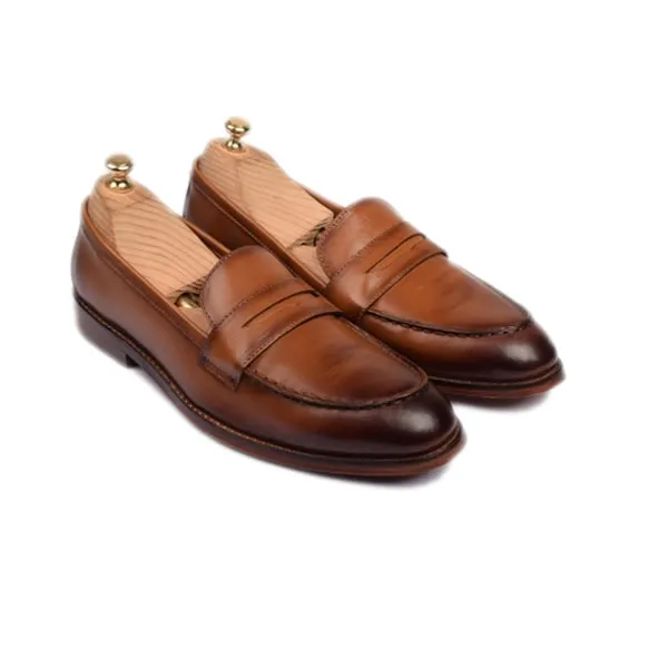 Penny Loafer In Tan Leather